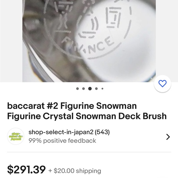 Baccarat Crystal Snowman with Broom. Made in and purchased in France 🇫🇷 - Picture 14 of 15